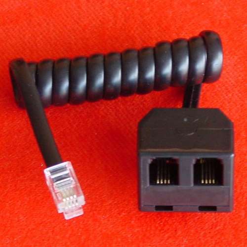 電話機聽筒一分二 RJ9 4P4C 插座 可插入二個電話聽筒 全新包郵