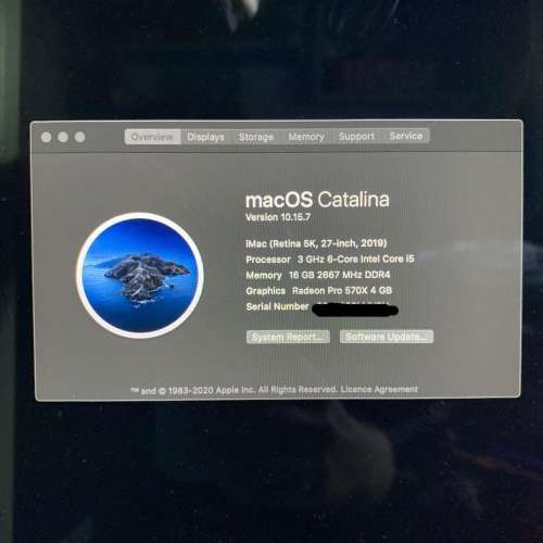 iMac 27” (2019) Retina 5K Mon, i5, 16GB RAM, 1TB Fusion