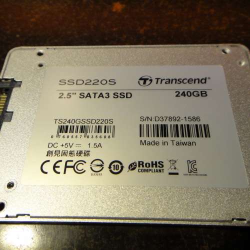 Transcend 240GB SSD 2.5吋 新淨小用
