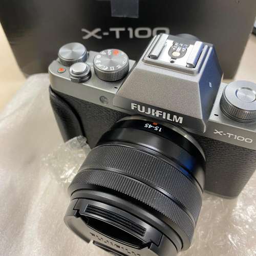 9成5新 Fujifilm X-T100 Kit (XC 15-45 OIS PZ) Dark Silver**lens sensor同塊玻璃...