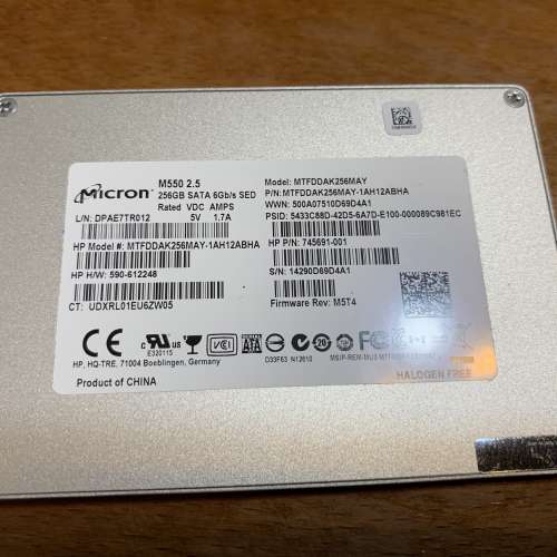 Micron M550 2.5寸 256GB SSD