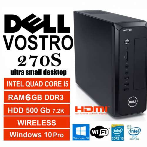 "已內置 Wifi 功能" Dell Vostro 270s i5-3450s 2.8/3.5GHz 細機身10.67x 3.94x 14....