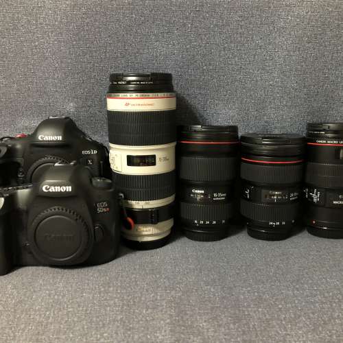 Canon 1DX + 5DsR + 16-35mm + 24-70mm + 70-200mm + 100mm