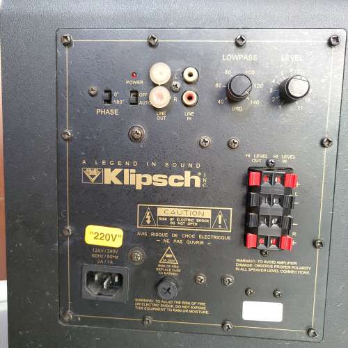 Klipsch KSW 50 subwoofer 8寸有源重低音 二手或全新揚聲器, 影音產品