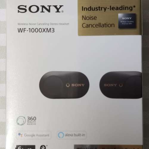 100%全新Sony WF-1000XM3 無線降噪耳機（黑色）,True Wireless Noise Canceling Ear...
