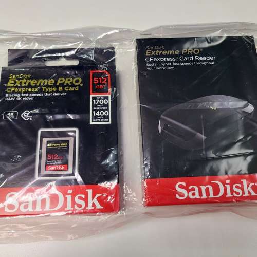 原裝行貨SanDisk 512GB Extreme PRO CFexpress 記憶卡連讀卡器套裝 (100%全新未拆未...