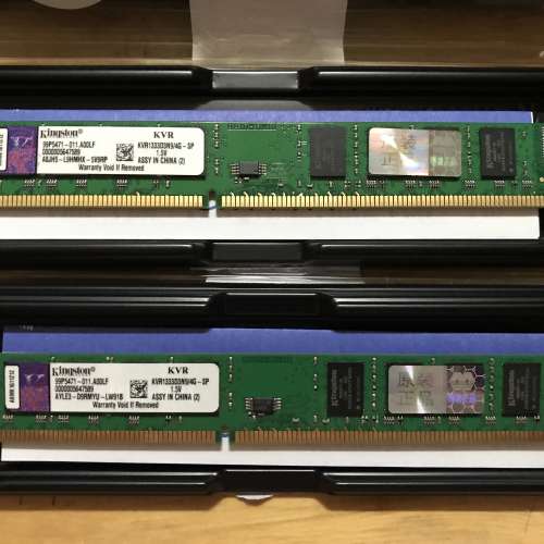 [最後一對]Kingston Desktop DDR3-1333 KVR1333D3N9/4G-SP 4G RAM X 2