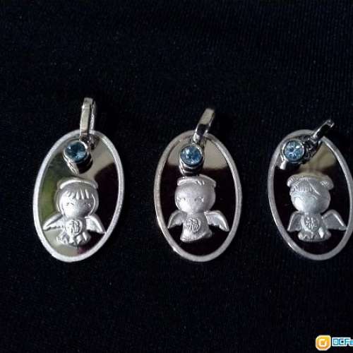 周大福 CTF 925 純銀 Silver 天使娃娃藍晶吊墜頸鏈 吊咀 頸鍊 項鍊 項鏈 銀鍊 銀鏈 ...