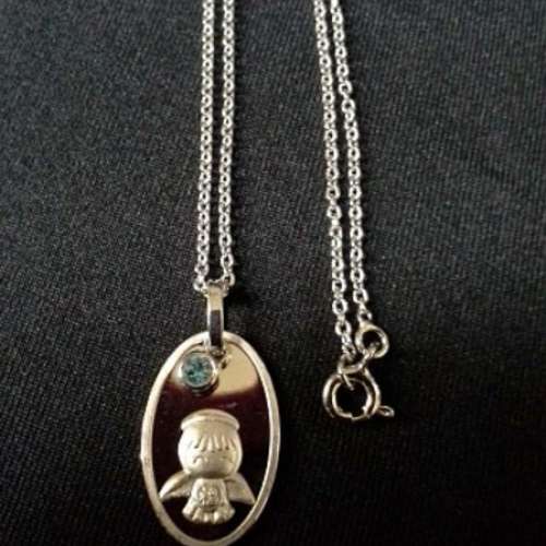 周大福 CTF 925 純銀 Silver 天使娃娃藍晶吊墜頸鏈 吊咀 頸鍊 項鍊 項鏈 銀鍊 銀鏈 ...