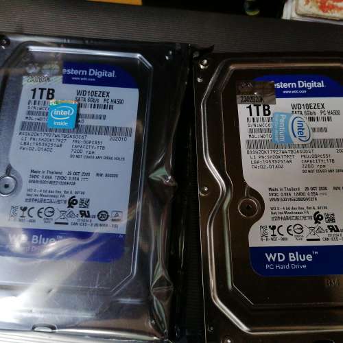 WD10EZEX 1TB HDD x 2