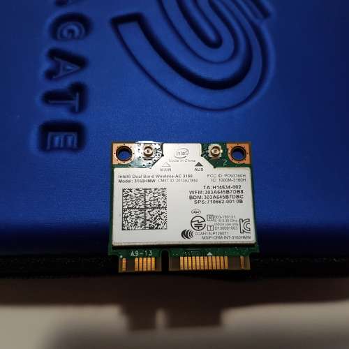 Intel Dual Band Wireless-AC 3160 WiFi Card (mini PCIe) (Dual Band 802.11ac 1x1)