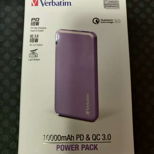 Verbatim 10000mAh PD & QC 3.0 流動充電池