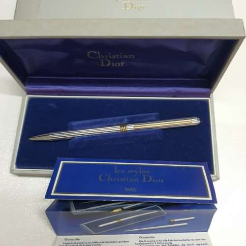 全新Dior墨水筆/鉛芯筆 925純銀/18K金gp1980珍藏