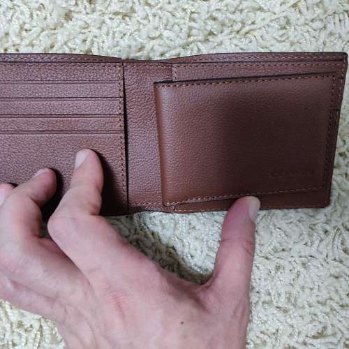 全新真皮Brand New Coach男裝銀包有卡片套