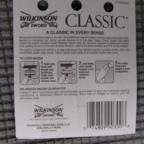 英國老牌子懷舊剃鬚刀片 5片裝 （德國制造）Vintage Wilkinson Sword Classic Doub...