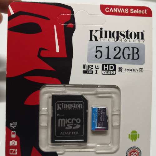 全新品Kingston MicroSD UHS-1 512GB V30 A2 記憶卡