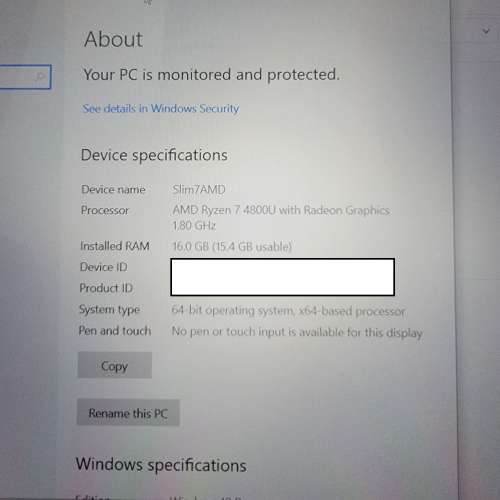 Lenovo Yoga Slim 7 14s (14") 16GB 512 GB Ryzen 4800U 8C16T
