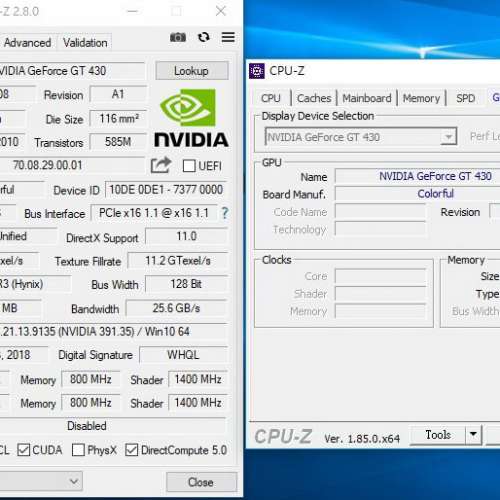 Colorful 七彩虹 NVIDIA GeForce GT 430 D3 1GB 128Bit 長短片