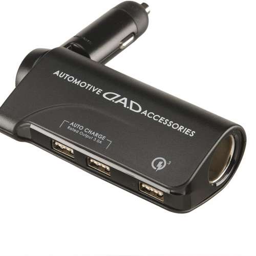 日本 DAD 12V 汽車用一拖三USB充電器分插點煙器QC3.0手機充電器