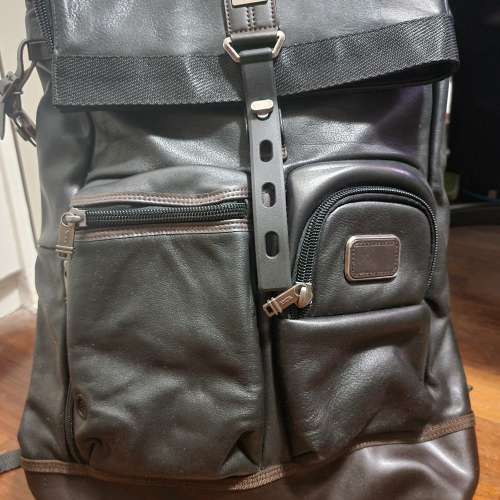 Tumi Alpha Bravo all leather roll-top backpack