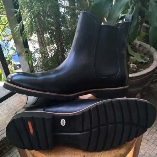 近全新手工造 Rockport by adidas 男士黑皮靴 Size EU44 US10