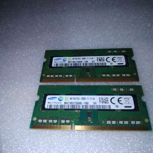 新淨 100% Work - SAMSUNG DDR3L-1600 低電壓(PC3L-12800S) 4GB x 2 Notebook Ram