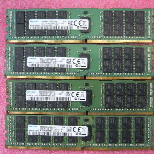 Samsung ECC DDR4 2400 32GB RAM (絕版Samsung B-die, 4條32GB, 128GB)