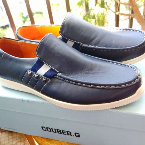 全新 COUBER. G 深藍色軟皮便鞋 Loafer Casual Shoes Size: 42 / 260
