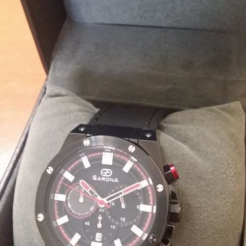 全新garona男装黑全刚手錶,原$2400,现$1150,最后一隻