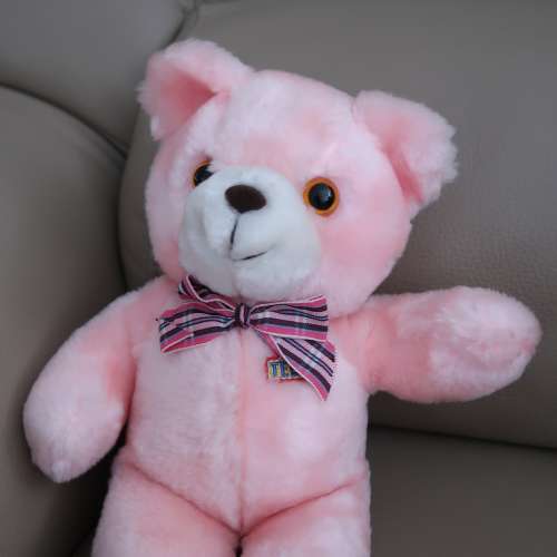 Teddy Bear Stuff Toys Soft Toys 粉紅 熊公仔 小熊毛公仔 身高約11吋 出口貨版 100%...