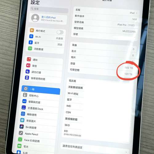 iPad Pro 11 WiFi+LTE 頂配 (1TB+6GB Ram)