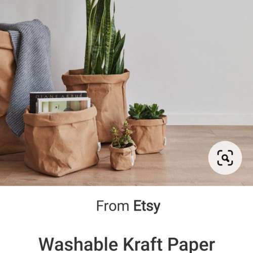 6 washable Kraft paper baskets