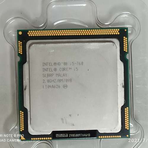 二手 INTEL CORE I5-760 2.8GHZ LGA1156 CPU