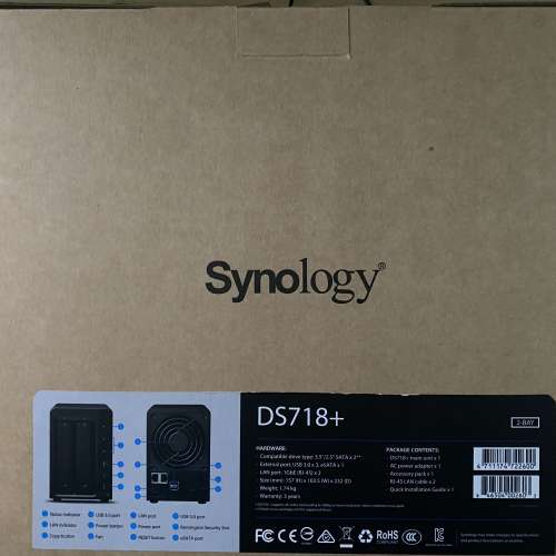 Synology ds718+ 連2隻 HGST 6tb NAS hdd