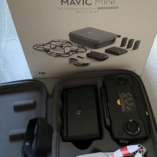 Mavic mini三電套裝CE版本連保護罩 新淨抵玩，功能正常 新手包教埋您點玩