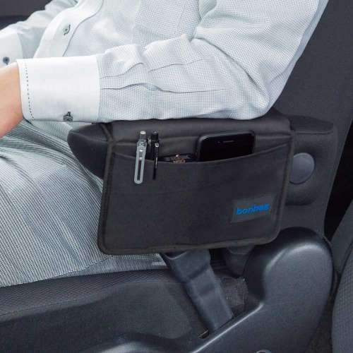 日本 BONFORM 汽車用多功能坐椅座椅邊扶手收納袋雜物袋