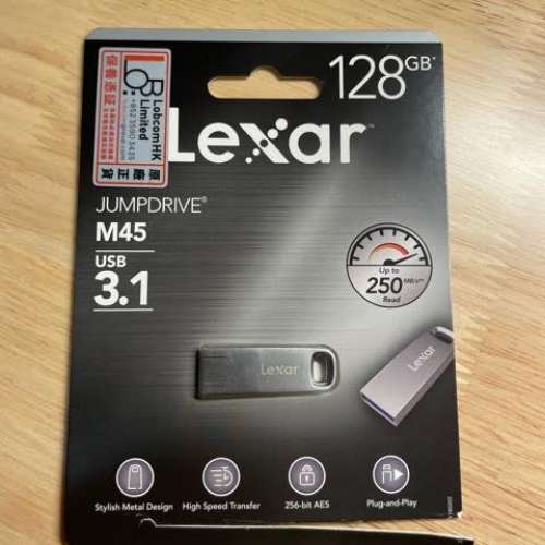 Lexar JumpDrive M45 128GB USB 3.1 隨身碟 手指