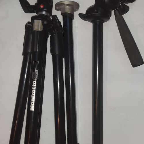 Manfrotto 190XDB,  雙中軸， 雲台 快拆板。