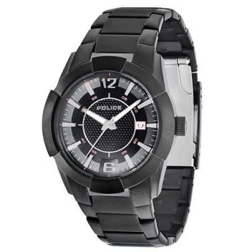 品牌黑鋼石英錶 全新有盒 Police Black Stainless Steel Quartz Watch 45mm
