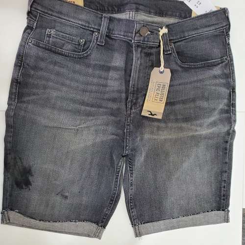 全新hollister short jeans 灰黑色短牛仔褲,W33,not uniqlo nike
