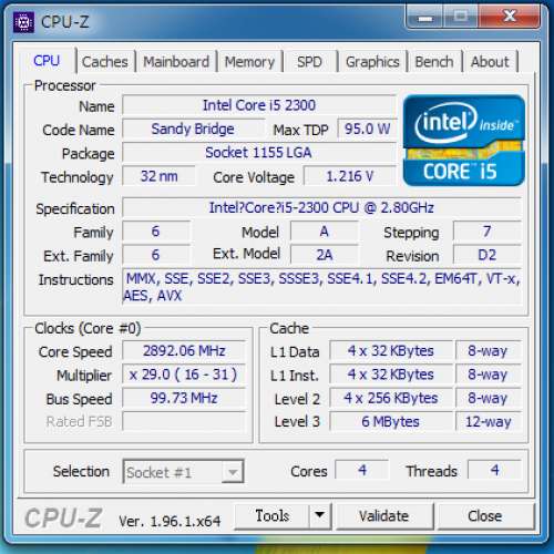 Intel i5-2300 Socket 1155 CPU