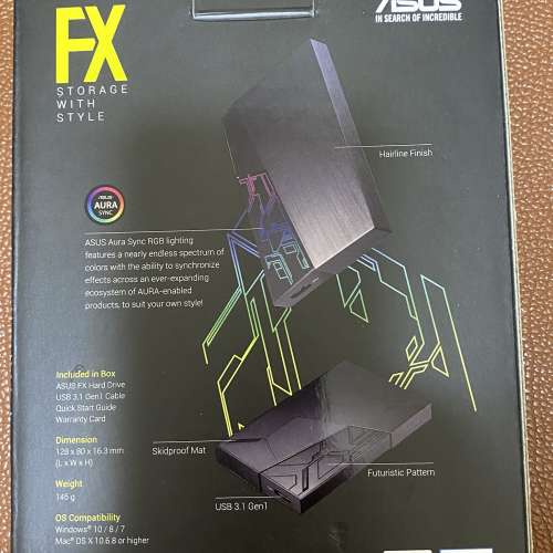 全新 Asus ARGB Led 同步燈效 1TB Hard Disk