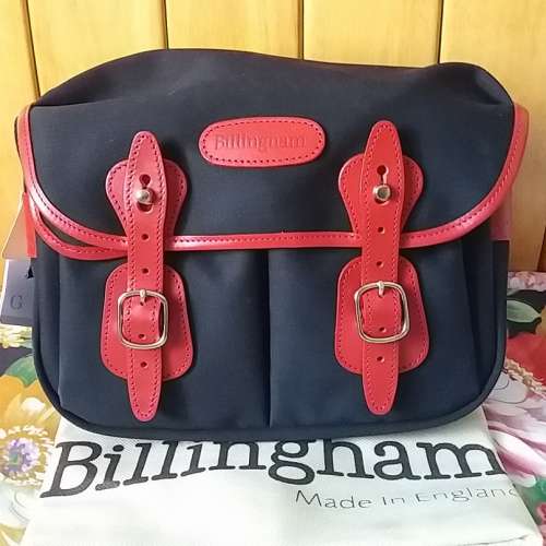 Brand New - Billingham Hadley Smalll Camera Bag (Black  Canvas/Red Leather)