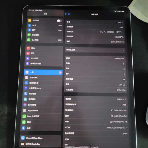 iPad Pro 12.9" LTE+WiFi 銀色 256GB