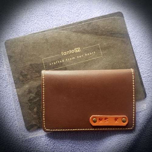 Card Holder brown K letter initial K 卡片套 DIY customised tailor made