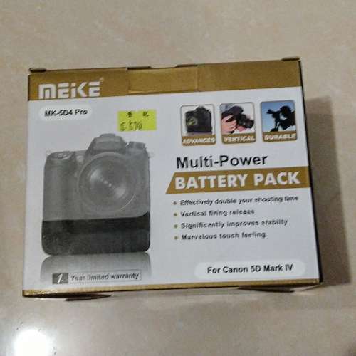 全新未用Meike出品MK504 Pro (Canon 5D Mk.4專用直倒電池手柄)