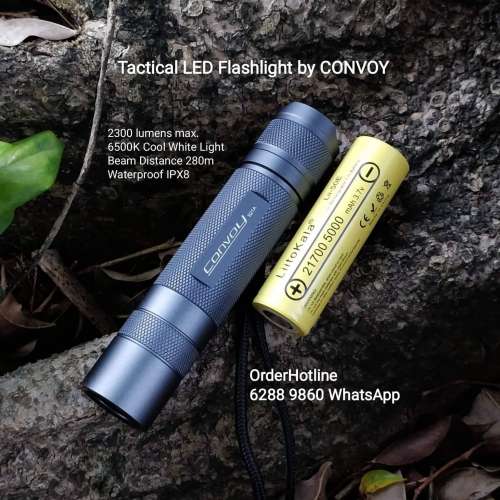 CONVOY S21A (Titanium) LED Flashlight 强光電筒 + 5000mAh Li-On cell. $290