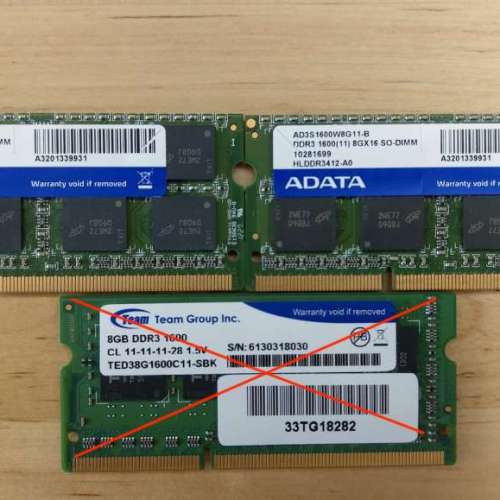Notebook Ram DDR3 8G X2