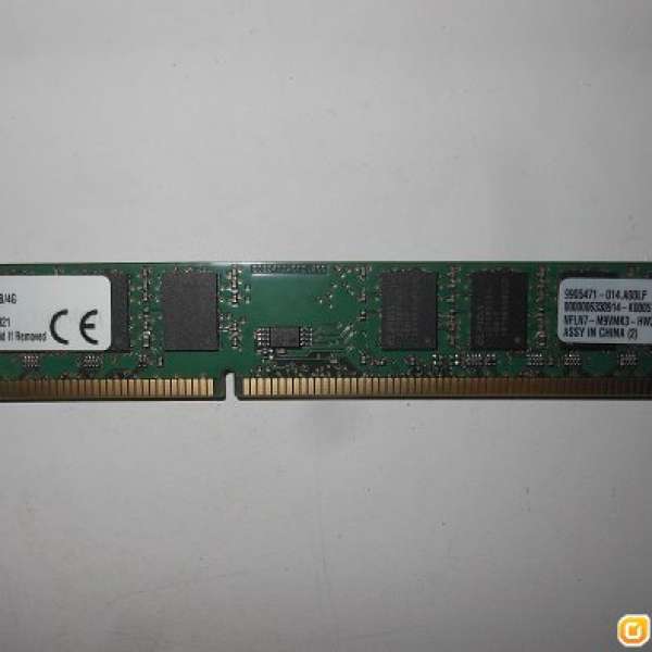 Kingston KTH9600B/4G 1.5V CL9 DDR3-1333MHz 4GB LP 矮身RAM 記憶體.