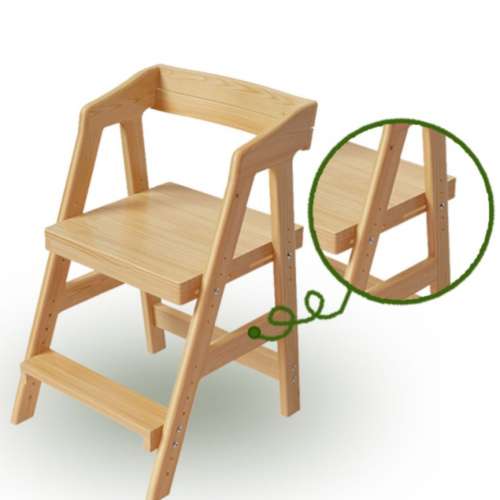 兒童學習椅子學生椅可升降椅實木靠背寫字椅家用電腦矯姿椅餐桌椅(共2張)